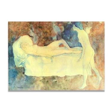 Imagem de Dois Amigos Murais Diego Rivera – Arte do Realismo Socialista Mexicano, Muralista do Século 1056, Coleção Clássica do Museu de Nova York para Decoração de Casa 20 x 28 cm