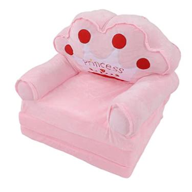 Imagem de Sofá Infantil Dobrável Duplo, sofá -cama para Crianças à Prova de Desbotamento da Capa de Pelúcia Curta para Quarto (3 Nível)