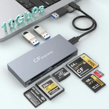 Imagem de Leitor de cartão CFexpress tipo B, leitor de cartão de memória CF Express de alumínio 8 em 1, compatível com CF Express tipo B/CF/XD/MS/TF/SD/USB, adaptador de cartão Mulit CFexpress com USB3.2 Gen2
