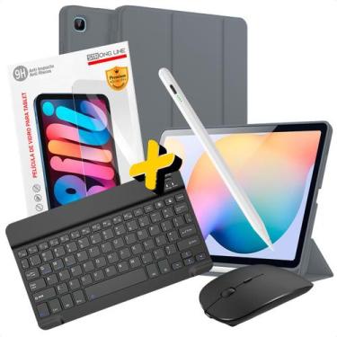 Imagem de Kit Capa Teclado Mouse Preto Película + Caneta para Galaxy Tab S6 Lite
