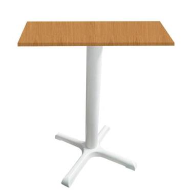 Imagem de Mesa Ômega Ferro Branco 74 cm (Alt) Base em X Tampo MDP Quadrado Samba