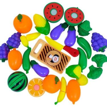 Imagem de Kit Frutas Frutinhas Legumes De Brinquedo Com tiras autocolantes Crec 