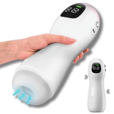 Imagem de Masturbador Masculino Sugador Vibrador Elétrico Pênis Masturbação Bone