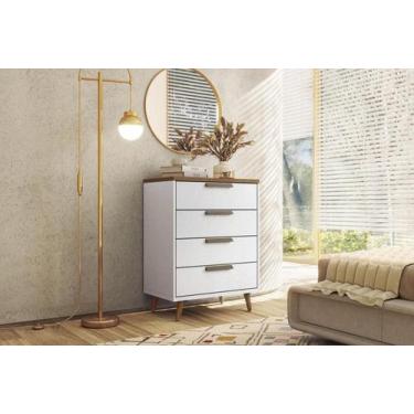 Imagem de Cômoda 4 Gavetas Yokohama Branco Jatobá - CASA H