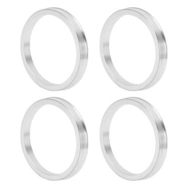 Imagem de INFINAUTO Anéis centralizados no cubo da roda do carro OD 78,1 mm para ID 67,1 mm eixo central de rodas amortecedores Hubrings liga de alumínio tom prata durável