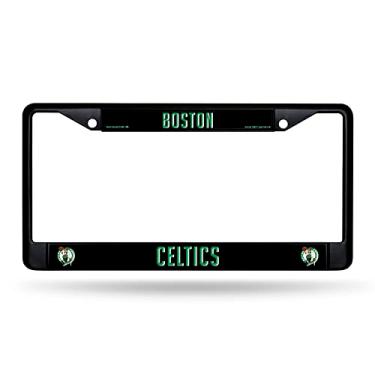 Imagem de Rico Industries Moldura preta para placa de carro NBA Basketball Boston Celtics 30,48 cm x 15,24 cm Moldura cromada preta 30,48 cm x 15,24 cm Carro/Caminhão Acessório automotivo