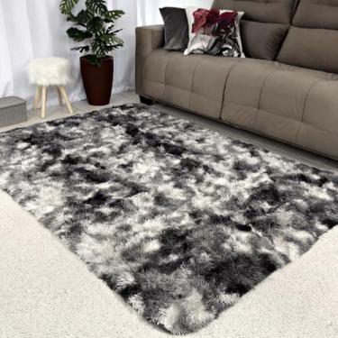 Imagem de Carpete quarto 2,00x1,50 peludo 4 cm alto fofo(Cinza mesclado)