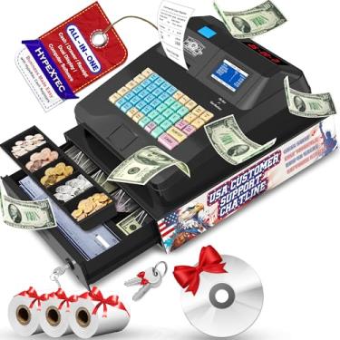 Imagem de Caixa registradora inteligente HypeXtec 2025 para pequenas empresas com gaveta de dinheiro, calculadora eletrônica à prova d'água e à prova de óleo, exibição dupla e recibo de impressão automática