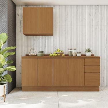 Imagem de Cozinha Modulada Compacta 200cm 06 Portas 3 Gavetas Ciela Kappesberg, 