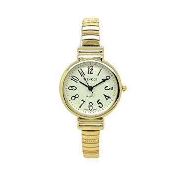 Imagem de Relógio feminino com elástico e números grandes Wincci, Dourado