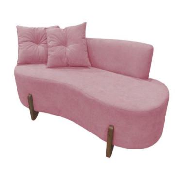 Imagem de Namoradeira Sofá Feijão Luna Orgânica Veludo Rosa - Mazzero Decor