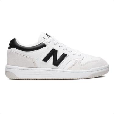 Imagem de Tênis New Balance 480 Low Unissex, 36, Branco, Preto