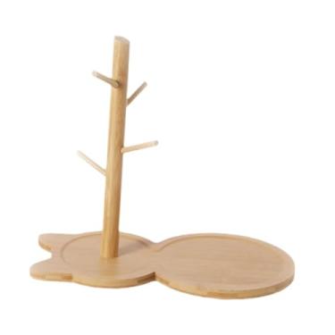 Imagem de WeiLaiKeQi Porta-chaves, bandeja de madeira para joias, bandeja de manobrista com ganchos, prato de armazenamento para armário, cômoda, penteadeira e, 26cmx17cmx25cm