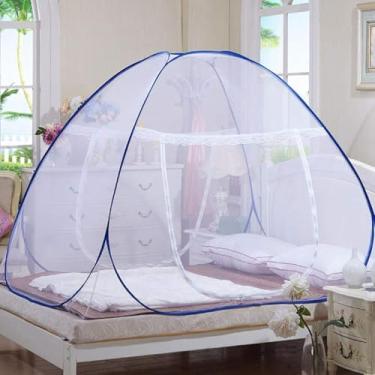Imagem de Mosquiteiro Pop Up Portátil Para Viagem De Cama Vau Com Fundo Para Cortinas De Cama De Adulto Dossel Viagem Tela De Mosca De Inseto, 190cm*120cm*140cm(L*W*H)