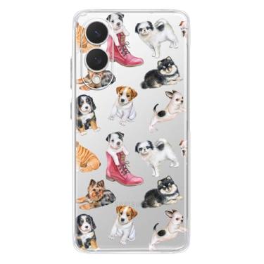 Imagem de Blingy's Capa para S25, estampa de cachorro fofo design engraçado animal de estimação adorável desenho animado estilo animal transparente macio TPU capa protetora transparente (cachorro no sapato)