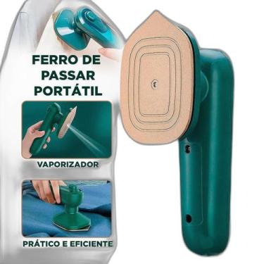 Imagem de Mini Ferro de Passar Portátil Verde - Voltagem Bivolt - Bivena, 220V