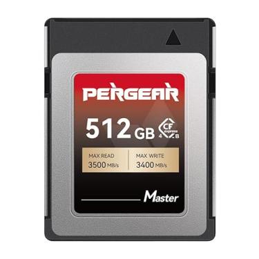 Imagem de PERGEAR Cartão de memória Cfexpress 4.0 tipo B de 512 GB (série Master), velocidade de gravação de 3500 MB/s e velocidade de leitura de 3400 MB/s, gravação de vídeo RAW 8K e foto, compatível com C500