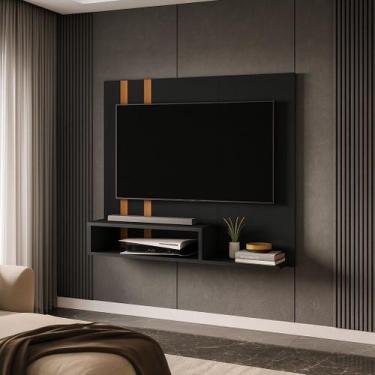 Imagem de Painel Tv 32 Pol Sala Quarto Suspenso Nicho Prateleira 90x90 - DecorMo