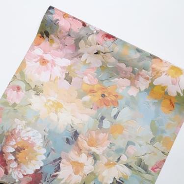 Imagem de Papel de parede autoadesivo mais espesso vintage floral vinil flor rosa papel de parede prateleira armários cômoda forro de gaveta descascar e colar rolo de prateleira floral 17,7 x 117 polegadas