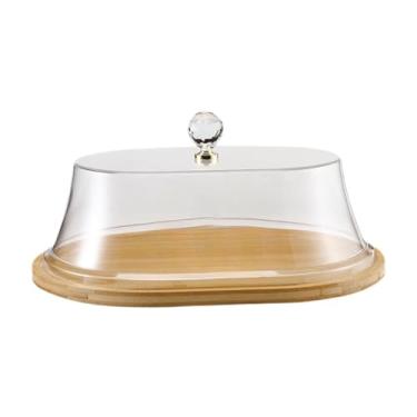 Imagem de SiaBiced Suporte para Bolo com Cúpula, Bandeja para Servir Bolo E Frutas, Decorativo, Suporte para Bolo de Sobremesa, para, Aniversários, Cozinha, 41.8x30.8x17cm