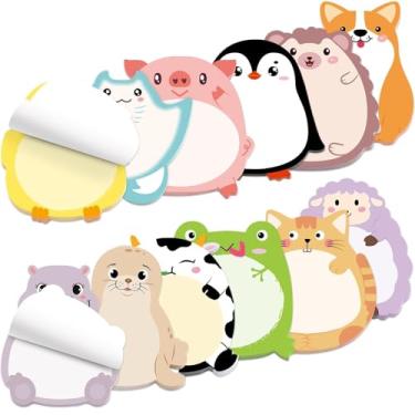 Imagem de 24 blocos de notas adesivas fofas desenho animado padrão animal notas adesivas para professores salas de aula 720 folhas marcadores de página bandeiras casa escritório material escolar