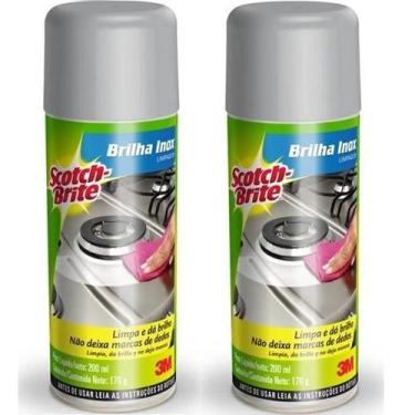 Imagem de Kit 2 Brilha INOX SCOTCH Brite 200ML Removedor Limpador SPRAY 3M