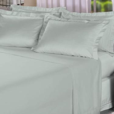 Imagem de Jogo de Lençol King 4 Peças – Percal 300 Fios 100% Algodão – Verde – Macio e Durável | CURI HOME