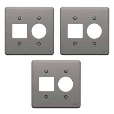 Imagem de Kit 3 Placa 4x4 Posto Tomada + 2 Interruptor Legrand 8525 - PIAL