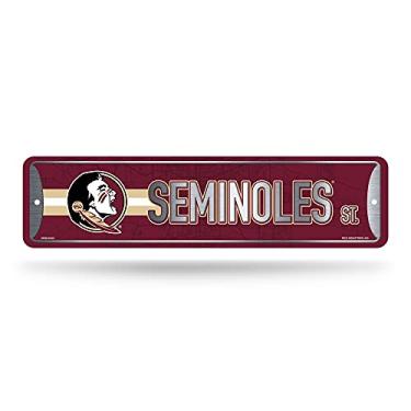 Imagem de Rico Industries Placa de rua de metal NCAA Florida State Seminoles (10 x 38 cm) – Ótima para decoração de casa, quarto, caverna masculina
