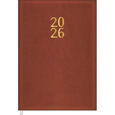 Imagem de Tilibra - Agenda Executiva Costurada Diária 13,4 x 19,2 cm Torino Cores 2026 - Marrom Telha