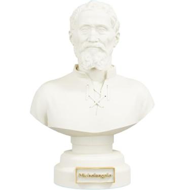 Imagem de Estátua Busto Michelangelo di Lodovico Buonarroti (Cor Mármore Dourado)