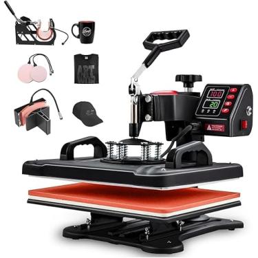 Imagem de 220V, 5 em 1 Prensa Termica, Maquina de Estampar Camisetas, Máquinas de Prensa Térmica Transferência de Calor por para Camisetas Chapéu, Prensa Termica Sublimação, Sublimação