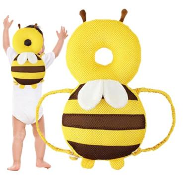 Imagem de De Cabeça Para Bebé - Travesseiro De Proteção De Cabeça Com Design Abelha Macia Para Crianças - Material Confortável Para Aprendizado De Caminhada Em Casa Viagem Parque