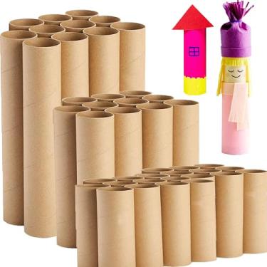 Imagem de Yuanwovv 35 Tubos De Papelão Marrom Para Artesanato, Rolos Grossos Papel Higiênico Vazios, Salas Aula Artesanato E Projetos Arte (3 Tamanhos)