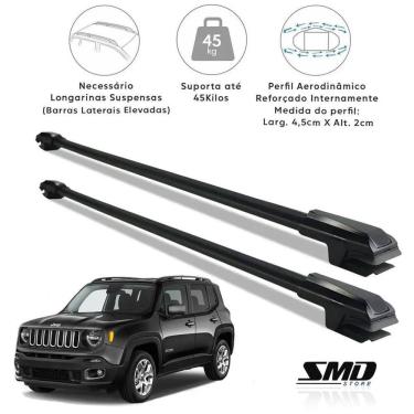 Imagem de Travessa Teto Aluminio Preto Jeep Renegade 2015 Em Diante