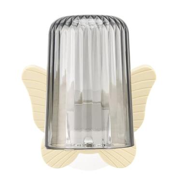 Imagem de Porta -escova de dentes montado na parede sem orifício de soco grátis por porta -escova de dentes multifuncionais com copo de enxaguatório bucal para o banheiro organização de (Creme branco)