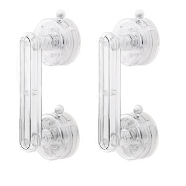 Imagem de Barra de sucção transparente não perfurante, alça de segurança resistente à prova d'água para banheiro, portas de chuveiro, janelas e cozinha, corrimãos removíveis (2)