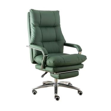 Imagem de Cadeira de escritório luxuosa cadeira de escritório ergonômica reclinável cadeira de computador para casa confortável para almoço poltrona de sofá pode levantar e girar cadeira de computador (verde)