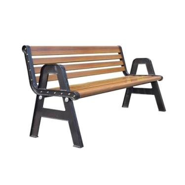 Imagem de Banco de jantar cadeira de ferro para jardim ao ar livre, com encosto banco de lazer, moldura de alumínio fundido, móveis de assento ao ar livre (grande)