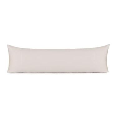 Imagem de Fronha Body Pillow Bordados em Cetim 300F Cerclê - Cerclê Branco - 40cm x 1,3m