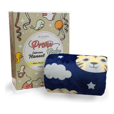 Imagem de Cobertor Bebê Menino Hazime Microfibra Antialérgico – Macio, Leve, Toque de Seda, Tigre Azul Marinho (1,10x1,50)