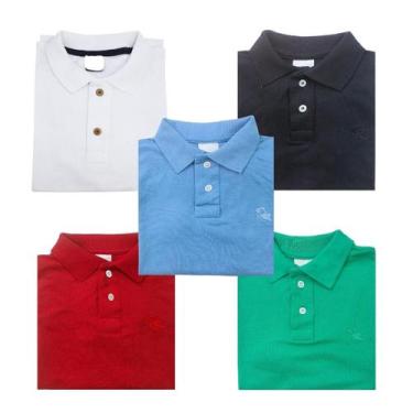 Imagem de KIT 5 Camisa Básica Polo Infantil manga curta - Daze Modas, Verde verm
