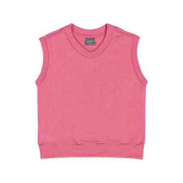 Imagem de Colete Básico Infantil Unissex em Moletom Quimby, Rosa pink, 6