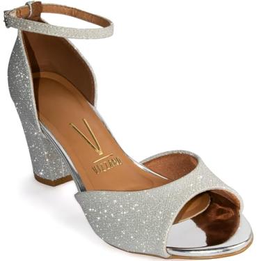 Imagem de Sandália Vizzano Salto Bloco Médio Grosso Confortável 6262 (Prata, BR, Adulto, Numérico, 37)