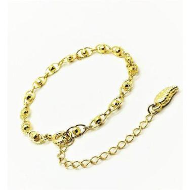 Imagem de Pulseira Bolinhas Diamantadas Banho De Ouro 18k 2164 - Très Chic Joias