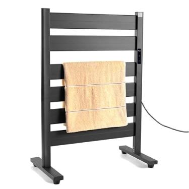 Imagem de LIIAMOAR Aquecedor de toalhas para banheiro, 6 barras, área de aquecimento extra larga atualizada, temporizador embutido e ajuste de temperatura, proteção contra superaquecimento. Toalheiro aquecido