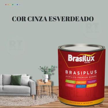 Imagem de Tinta Semi Brilho Cinza Azulado 800ml  Brasiplus Acrílica Lavável. - B