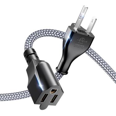 Imagem de Riksoin Cabo de extensão externo, cabo de extensão universal de 3 pinos, cabo de extensão interno 18AWG para impressoras de monitor de PC, cabo de alimentação de computador NEMA 5-15P para C5 - 2 m