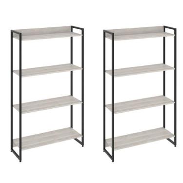 Imagem de Kit 2 Estantes Multiuso Escritório Industrial 4 Prateleiras Areta 145x