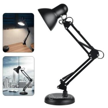 Imagem de Luminária de Mesa Abajur Articulável Com Base e Garra Reclinável Decor